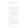 AQUALINE DIRECT Fürdőszobai radiátor, egyenes, 450x960mm, 447W, fehér (ILR94T)