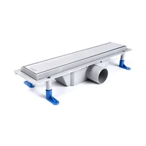 Zuhanyfolyóka egyenes, 400 mm-es, klasszik rozsdamentes fedráccsal