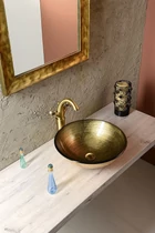 BEAUTY FIANNA üvegmosdó, átm:42x14cm, bronz (2501-21)