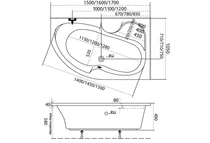 Azalia asszimetrikus sarokkád 