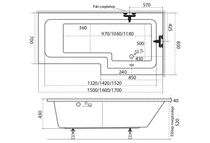Linea asszimetrikus fürdőkád