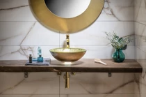 BEAUTY SHAY üvegmosdó, átm:42x14cm, arany (2501-22)