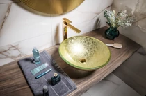 BEAUTY SHAY üvegmosdó, átm:42x14cm, arany (2501-22)