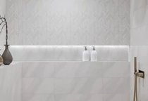 MARINEL WHITE CHEVRON MOSAIC GLOSSY 29,8X25,5