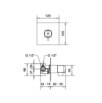 TETRIS TERMOSTATICO Fal alatti termosztátos zuhanycsaptelep 