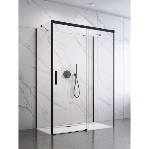 Idea Black KDJ+S szögletes fekete zuhanykabin