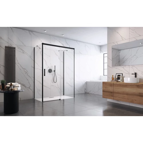 Idea Black KDJ+S szögletes fekete zuhanykabin