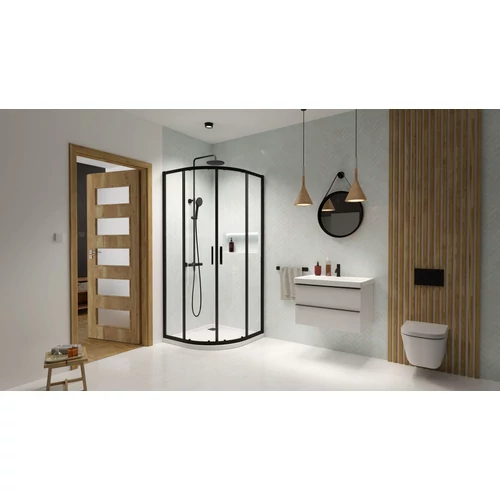 Premium Pro Black PDD íves fekete zuhanykabin