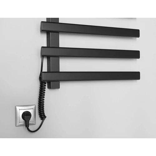 ELCOR elektromos törölközőszárító radiátor, 480x920x50mm, 128W,matt fekete (EB460)