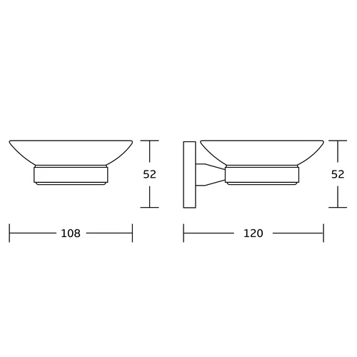 AQUALINE SAMBA szappantartó, tejüveg/króm (SB102)