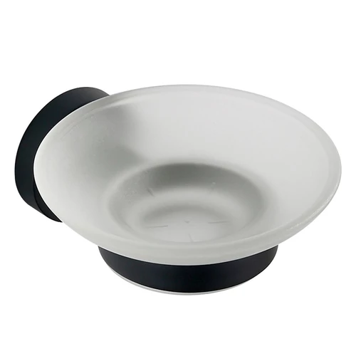 AQUALINE SAMBA szappantartó, tejüveg/fekete (SB202)