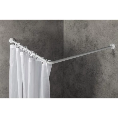 AQUALINE sarok zuhanyfüggönytartó, átm:2,5cmx90x90cm, alumínium/fehér (AC9090)