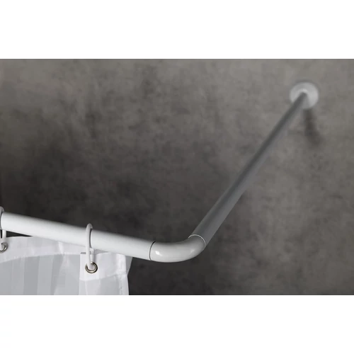 AQUALINE sarok zuhanyfüggönytartó, átm:2,5cmx90x90cm, alumínium/fehér (AC9090)