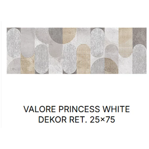 VALORE PRINCESS GREY/WHITE DEKOR RET 25*75