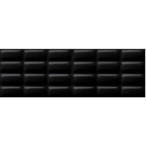 BLACK GLOSSY PILLOW STRUCTURE 25X75 G1