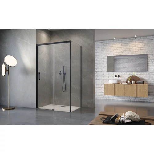 Idea Black KDS szögletes fekete zuhanykabin